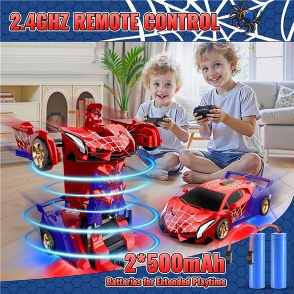 Spider Transform RC Cars Toys with Eye & Underbody Lights, 2.4GHz Remote Control - Picture 6 of 7